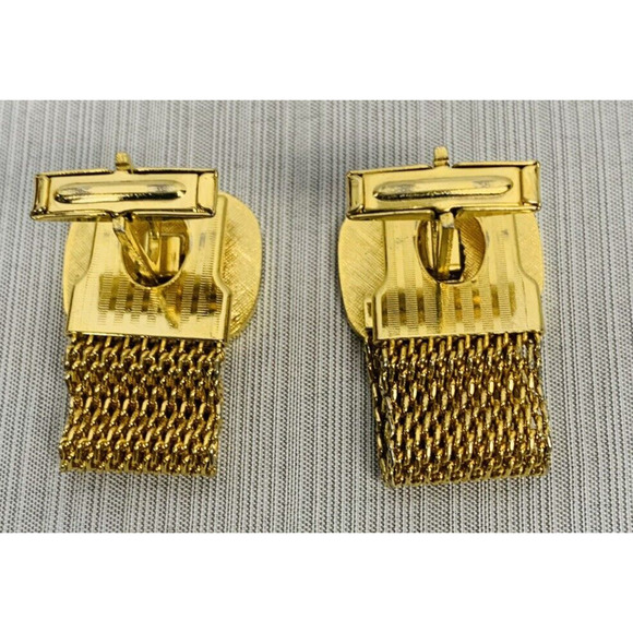 Double Egyptian Pharaoh‎ Wrap Around Yellow Gold Plated Cuff Links - Picture 3 of 7